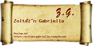 Zoltán Gabriella névjegykártya