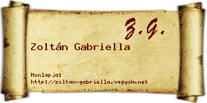 Zoltán Gabriella névjegykártya
