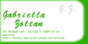 gabriella zoltan business card